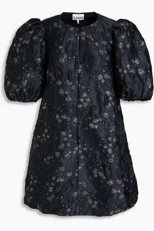 Ganni Metallic cloqué mini dress