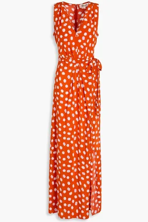Diane von Furstenberg Pooja wrap-effect printed crepe maxi dress