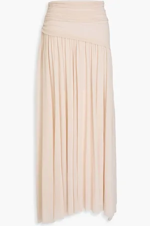 Serafini Gathered mesh midi skirt - Pink
