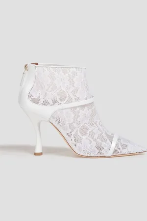 MALONE SOULIERS Tamara 90 leather and corded lace ankle boots