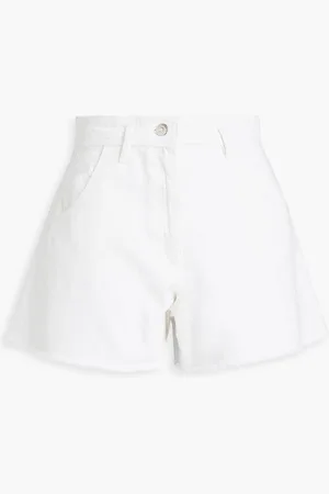 Maje Frayed denim shorts - White