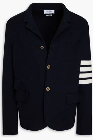 Thom Browne Striped wool-blend blazer - Blue