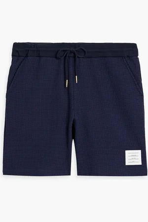 Thom Browne Waffle-knit cotton shorts - Blue
