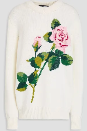 Dolce & Gabbana Metallic wool-blend sweater - White