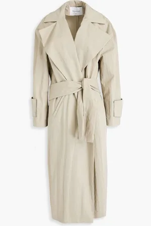 Fabiana Filippi Bead-embellished cotton-blend trench coat - Neutral