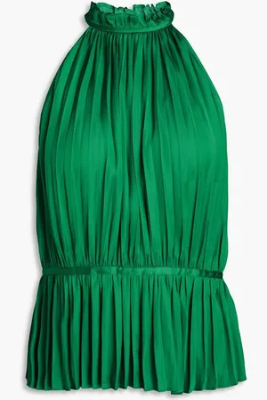 Maje Pleated satin top