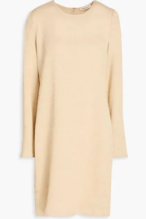 By Malene Birger Kalima plissé ECOVERO-blend crepe mini dress - Neutral