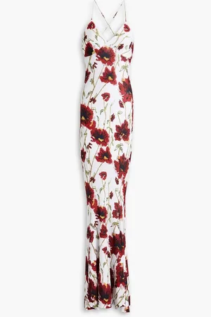 Norma Kamali Floral-print stretch-jersey gown