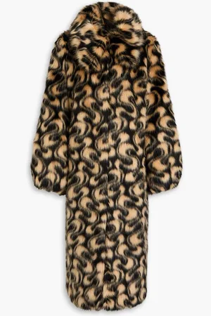 Shrimps Luther printed faux fur coat - Neutral