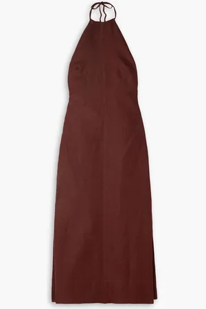 Haight Antonia open-back linen midi dress