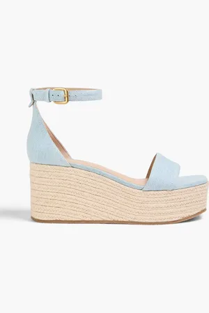 VERONICA BEARD Gianna denim espadrille wedge sandals - Blue