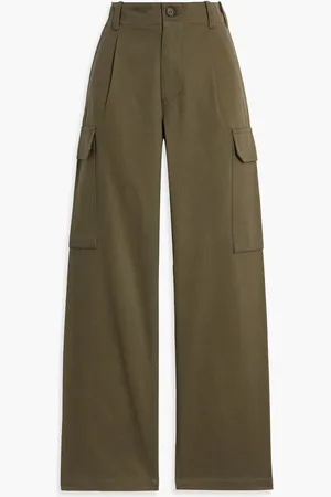 NILI LOTAN Yannic cotton-twill cargo pants - Green