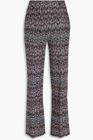 Missoni Metallic crochet-knit flared pants - Blue