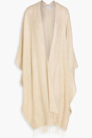 Brunello Cucinelli Fringed metallic woven poncho - Metallic
