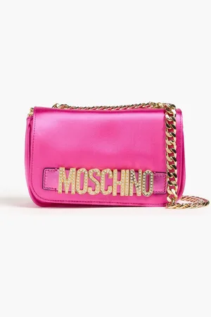 Moschino Embellished satin cross-body bag - Pink