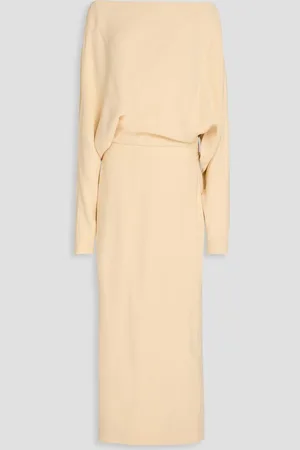 Khaite June draped crepe midi dress - White
