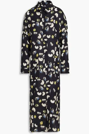 Agua by Agua Bendita Frida Cosecha printed linen midi shirt dress