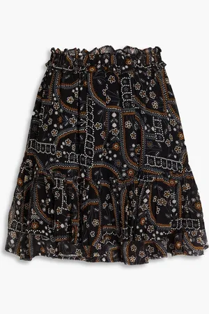 Antik Batik Elie ruffled floral-print crepon mini skirt