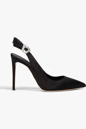 Giuseppe Zanotti Samia crystal-embellished satin slingback pumps