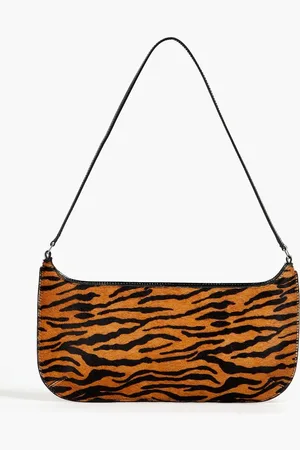 REJINA PYO Cassie zebra-print patent-leather shoulder bag