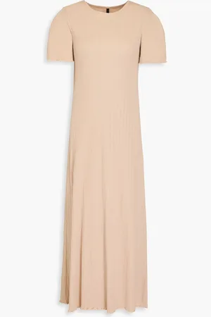 MOTHER OF PEARL Ribbed cotton-blend midi dress - Neutral