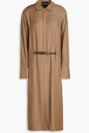 Joseph Daval belted twill midi shirt dress - Neutral