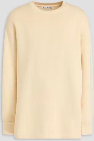 Acne Studios Embroidered ribbed cotton-fleece sweatshirt - White