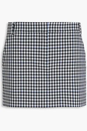 tibi Gingham twill mini skirt
