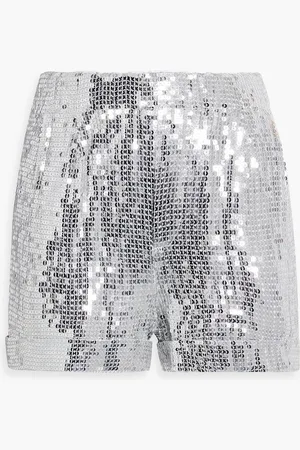ALICE+OLIVIA Alice Olivia - Reagan sequined chiffon shorts - Metallic