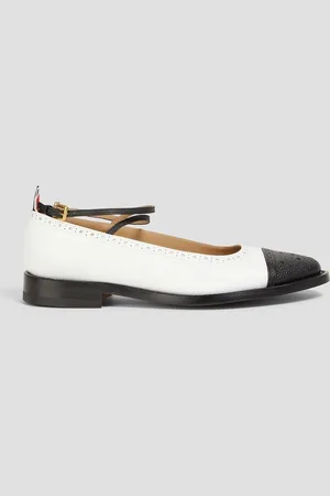 Thom Browne Two-tone pebbled-leather ballet flats