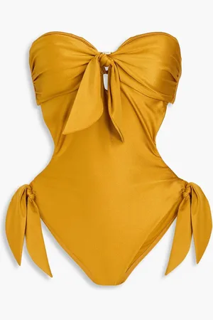 ZIMMERMANN Strapless cutout swimsuit - Yellow