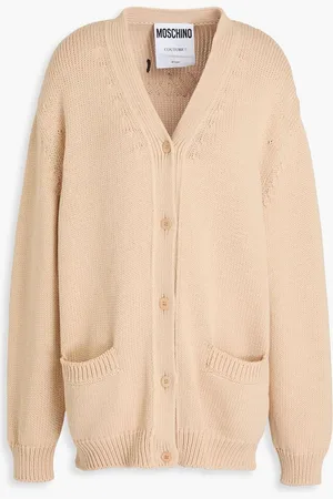Moschino Embroidered cotton-blend cardigan - Neutral