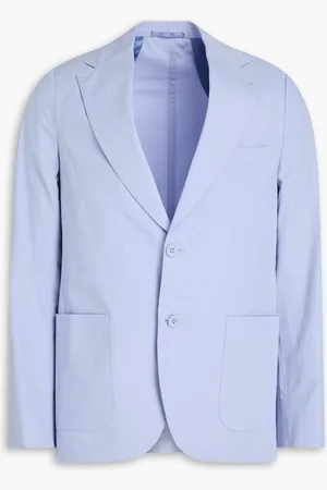 OFFICINE GENERALE Arthus cotton-poplin blazer - Blue