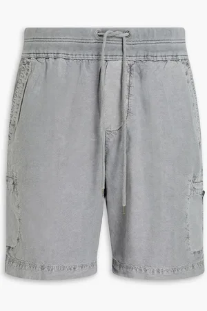 James Perse Cotton and hemp-blend drawstring cargo shorts