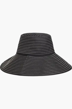 Totême Striped silk-twill sunhat