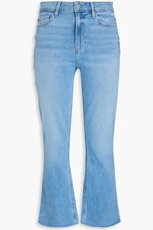 Paige Colette cropped high-rise flared jeans - Blue