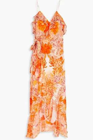 Camilla Embellished floral-print silk crepe de chine maxi wrap dress