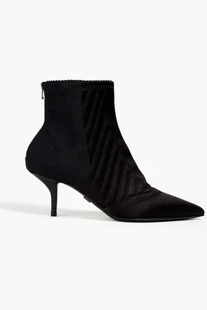 Dolce & Gabbana Floral-jacquard and satin ankle boots