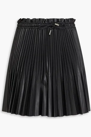 Maje Pleated faux leather mini skirt