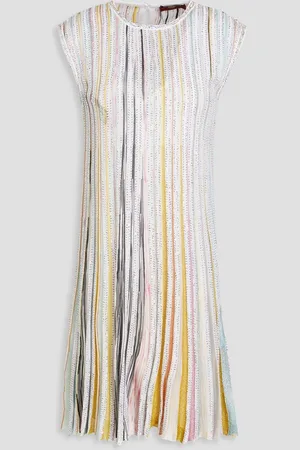 Missoni Sequin-embellished metallic crochet-knit mini dress