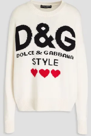 Dolce & Gabbana Intarsia cashmere sweater - White