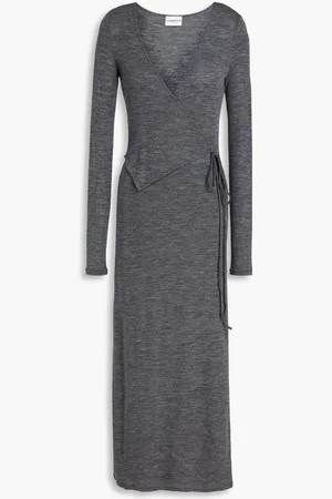 Claudie Pierlot Trinita wrap-effect wool midi dress