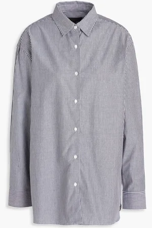 NILI LOTAN Yorke striped cotton Oxford shirt - Gray