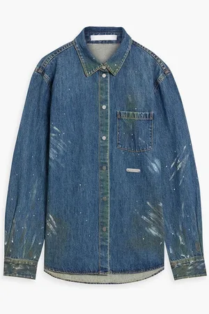 Helmut Lang Painted denim shirt jacket - Blue