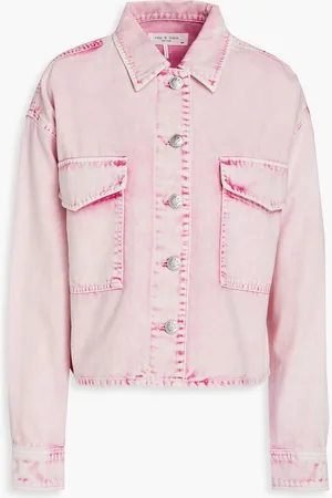 RAG&BONE Jaiden acid-wash denim jacket - Pink