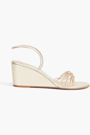 Ancient Greek Sandals Vasili metallic leather wedge slingback sandals - Metallic