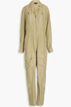 RAG&BONE Jaden washed-silk jumpsuit - Green