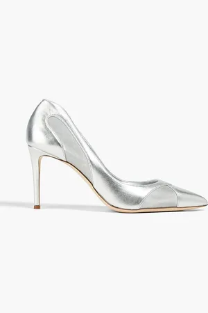 Giuseppe Zanotti Anna metallic leather and mesh pumps - Metallic