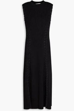 Simkhai Lorena lace-up ribbed-knit midi dress
