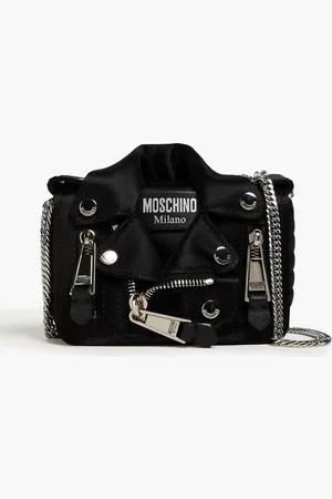Moschino Biker embellished satin shoulder bag